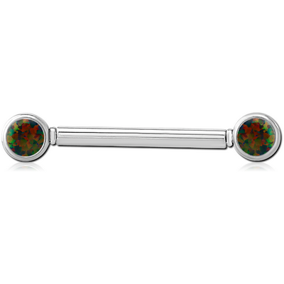 TITANIUM THREADLESS BARBELL JEWELLED NIPPLE BAR