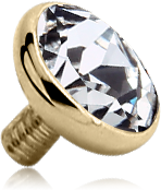 ZIRCON GOLD PVD GOLD SURGICAL STEEL PREMIUM CRYSTAL JEWELLED BALL FOR 1.2MM INTERNALLY THREADED PIN