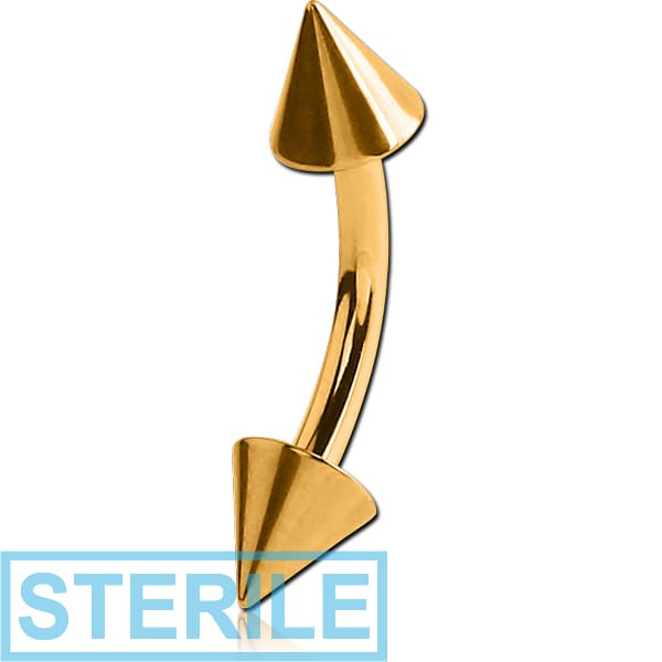 Gold cheap curved barbell