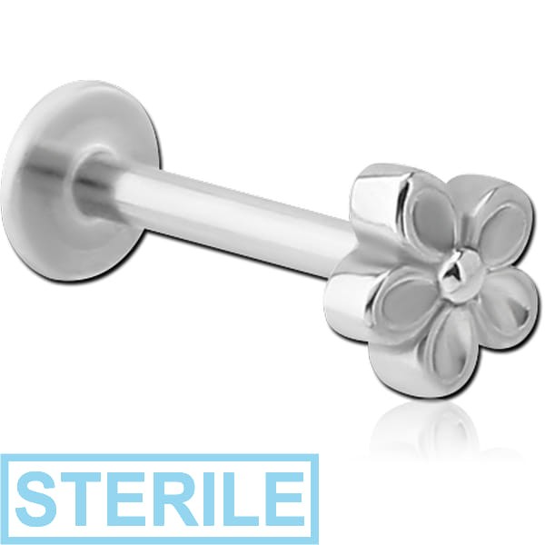 Sterile Surgical Steel Micro Labret With Attachment Flower