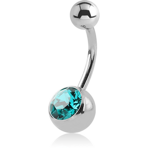 SURGICAL STEEL OPTIMA CRYSTAL NAVEL BANANA