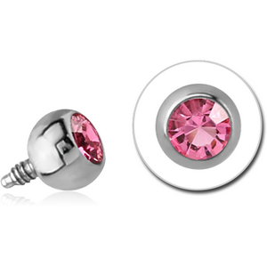 SURGICAL STEEL SWAROVSKI CRYSTAL JEWELLED BALL FOR 1.6MM INTERNALLY THREADED PIN
