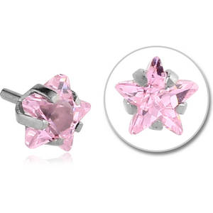SURGICAL STEEL JEWELLED PUSH FIT ATTACHMENT FOR BIOFLEX INTERNAL LABRET - STAR