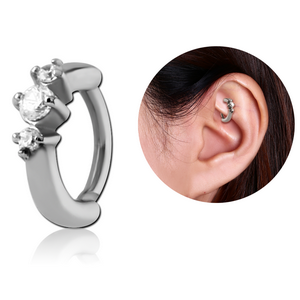 SURGICAL STEEL PRONG SET JEWELLED ROOK CLICKER