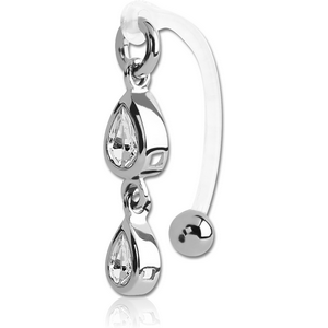 BIOFLEX VERTICAL HOOD BANANAS WITH SURGICAL STEEL CHARMS - CAN BE CUT TO SIZE