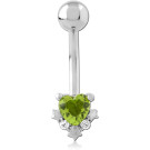 SURGICAL STEEL JEWELLED NAVEL BANANA