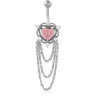 SURGICAL STEEL JEWELLED NAVEL BANANA