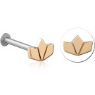 14K YELLOW GOLD TOP WITH SURGICAL STEEL INTERNAL LABRET CROWN