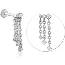 SURGICAL STEEL INTERNALLY THREADED JEWELLED MICRO LABRET