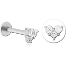 SURGICAL STEEL INTERNALLY THREADED JEWELLED MICRO LABRET