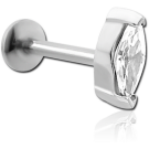 SURGICAL STEEL INTERNALLY THREADED JEWELLED MICRO LABRET