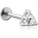 SURGICAL STEEL INTERNALLY THREADED JEWELLED MICRO LABRET - TRIANGLE