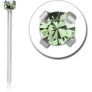 SURGICAL STEEL STRAIGHT PRONG SET 2MM JEWELLED NOSE STUD 19MM