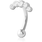 SURGICAL STEEL JEWELLED FANCY CURVED MICRO BARBELL