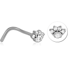 SURGICAL STEEL CURVED JEWELLED NOSE STUD