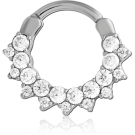 SURGICAL STEEL JEWELLED HINGED SEPTUM CLICKER RING
