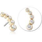 14K GOLD JEWELLED ATTACHMENT TITANIUM THREADLESS PIN