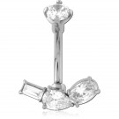 SURGICAL STEEL JEWELED NAVEL BANANA