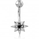 SURGICAL STEEL JEWELED NAVEL BANANA