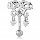 SURGICAL STEEL JEWELED NAVEL BANANA