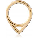 GOLD PVD 18K COATED SURGICAL STEEL HINGE SEGMENT RING TEARDROP CUTOUT
