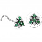 SURGICAL STEEL CURVED JEWELED NOSE STUD