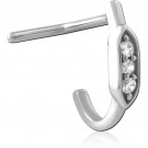SURGICAL STEEL 90 DEGREE JEWELED WRAP AROUND NOSE STUD