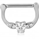 SURGICAL STEEL PRONG SET JEWELED NIPPLE CLICKER