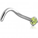 TITANIUM CURVED PRONG SET 2.5MM JEWELLED NOSE STUD