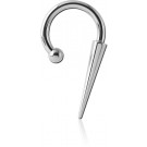 SURGICAL STEEL CIRCULAR BARBELL WITH BALL AND LONG CONE