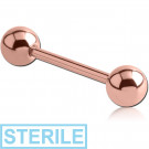 STERILE ROSE GOLD PVD COATED SURGICAL STEEL BARBELL