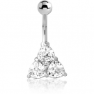 SURGICAL STEEL JEWELLED NAVEL BANANA
