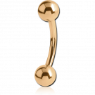 GOLD PVD 18K COATED TITANIUM CURVED MICRO BARBELL