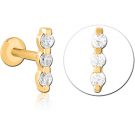 GOLD PVD COATED SURGICAL STEEL INTERNALLY THREADED JEWELLED MICRO LABRET