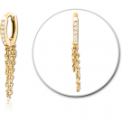GOLD PVD COATED SURGICAL STEEL JEWELLED MULTI PURPOSE HUGGIE PIERCING