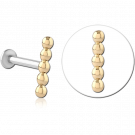 14K GOLD ATTACHMENT WITH SURGICAL STEEL INTERNALLY THREADED MICRO LABRET PIN
