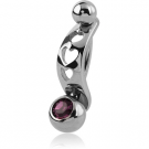 SURGICAL STEEL INTIMATE SHIELD AND DOUBLE JEWELLED MINI NAVEL BANANA