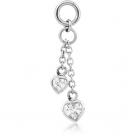SURGICAL STEEL ATTACHMENT FOR INTIMATE PIERCING - 34MM HEARTS