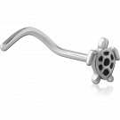 SURGICAL STEEL CURVED NOSE STUD - TURTLE