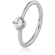SURGICAL STEEL ANNEALED JEWELLED FIXED BFEAD RING PIERCING