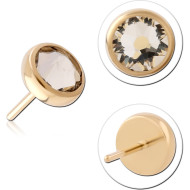 GOLD PVD 18K COATED TITANIUM JEWELLED THREADLESS DISC PIERCING