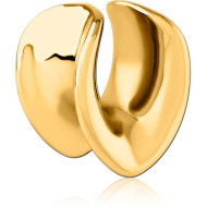 GOLD PVD COATED SURGICAL STEEL HALF TUNNEL PIERCING