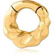 GOLD PVD COATED SURGICAL STEEL HINGED SEGMENT CLICKER PIERCING