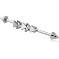 SURGICAL STEEL INDUSTRIAL BARBELL ADJUSTABLE SLIDING CHARM PIERCING