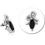 SURGICAL STEEL JEWELLED MICRO ATTACHMENT FOR 1.2MM INTERNALLY THREADED PINS PIERCING