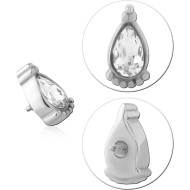 316L SURGICAL STEEL INTERNALLY THREADED TOP PEAR PIERCING