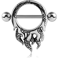 SURGICAL STEEL KOOL KATANA NIPPLE SHIELD - FLAME PIERCING