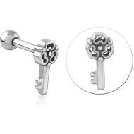SURGICAL STEEL TRAGUS MICRO BARBELL - KEY PIERCING