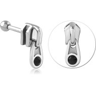SURGICAL STEEL JEWELLED TRAGUS MICRO BARBELL PIERCING
