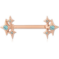 316L ROSE GOLD PVD COATED SURGICAL STEEL INTERNAL NIPPLE BARBELL PIERCING
